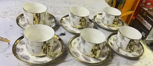 12pcs Golden Cup and Saucer Set