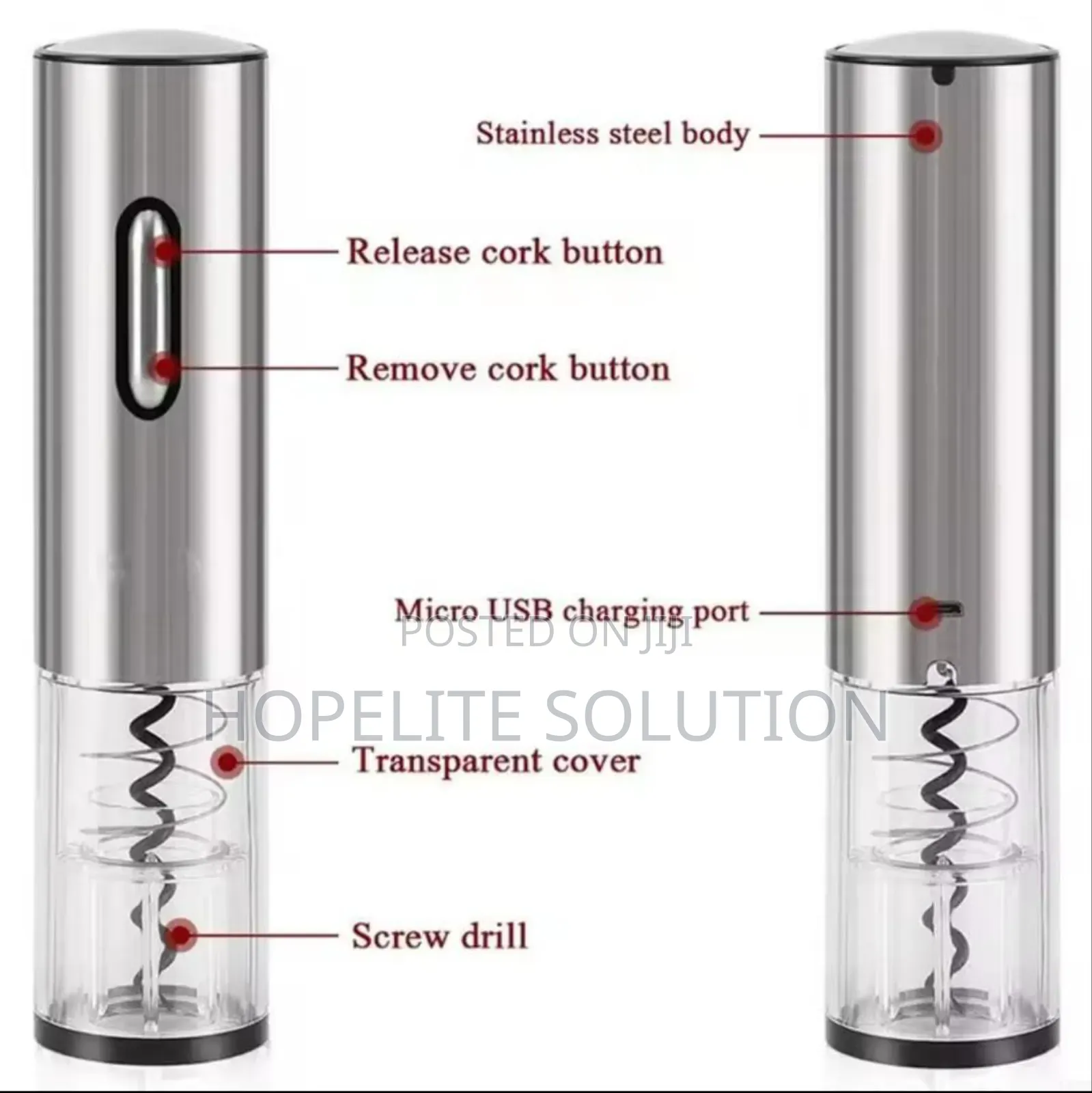 Electric Wine Bottle Opener With Foil Cutter