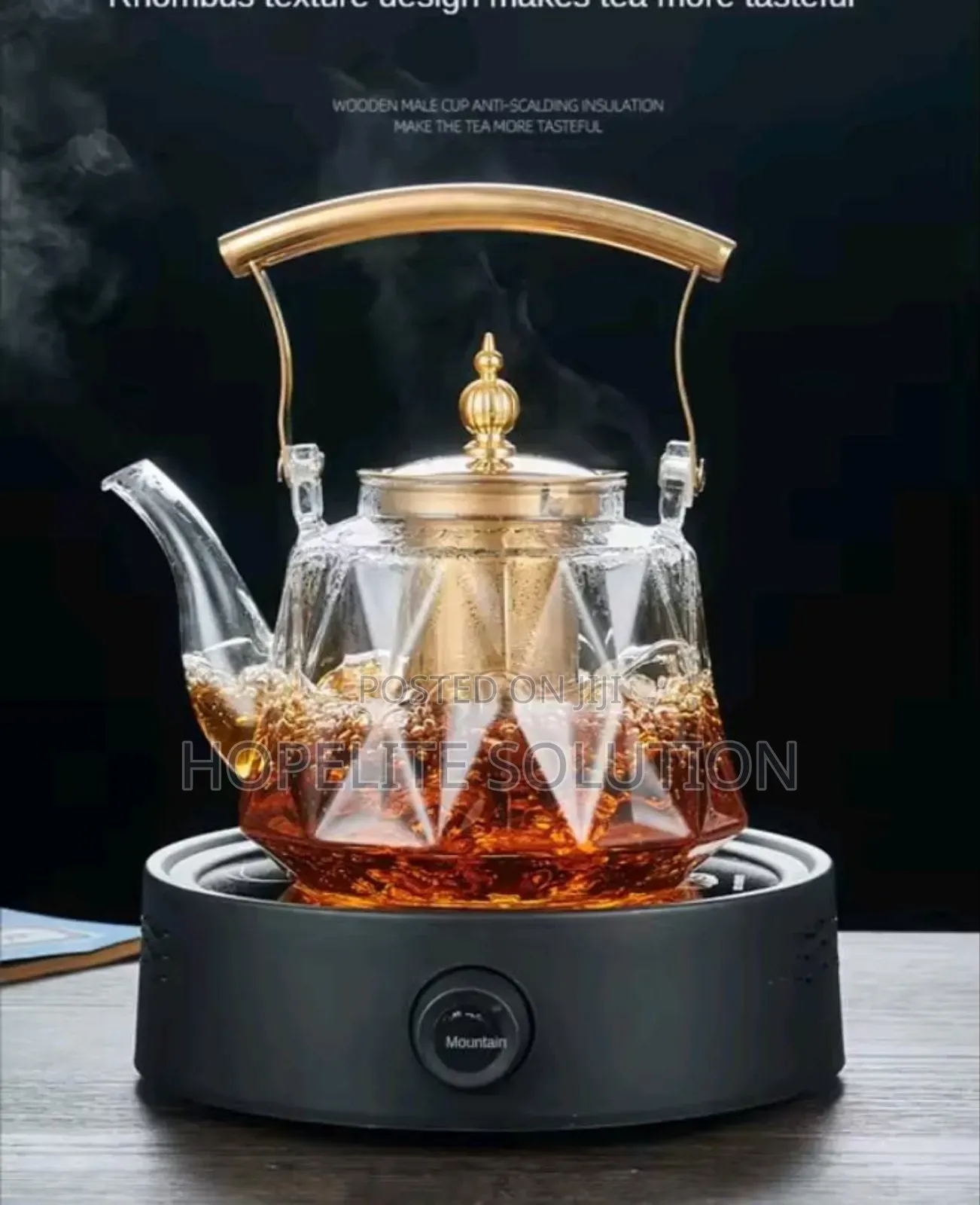 Heat Resistant Glass Teapot With Strainer Infuser