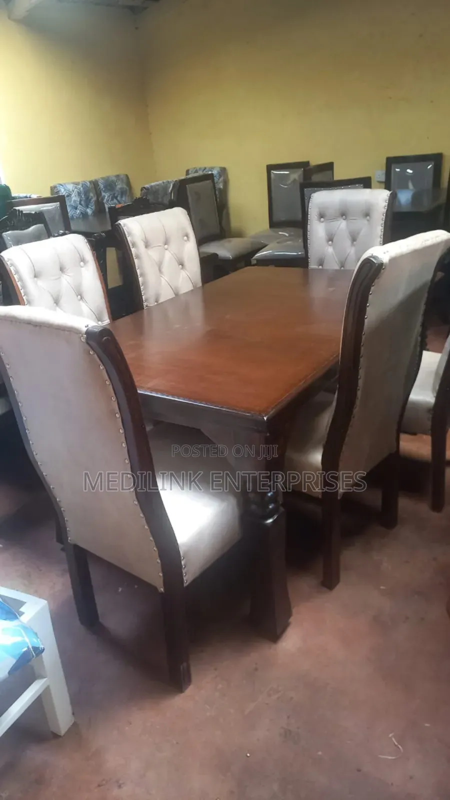 Upholstered Wooden Dinning Table Set