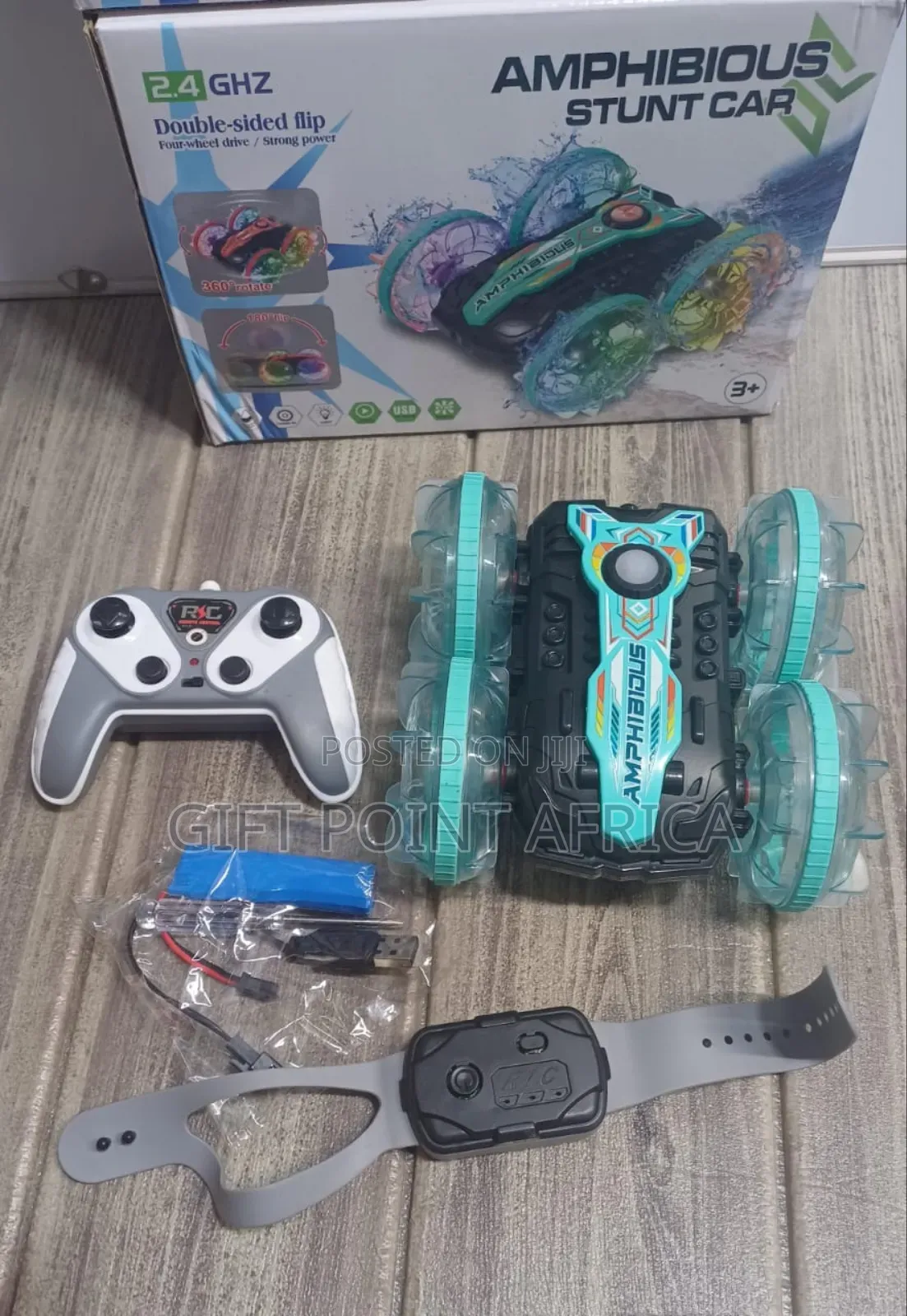 Rechargeable Remote Controlled Amphibious Stunt Car For Kids