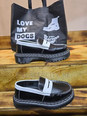 Dr Martens Black/White Loafers