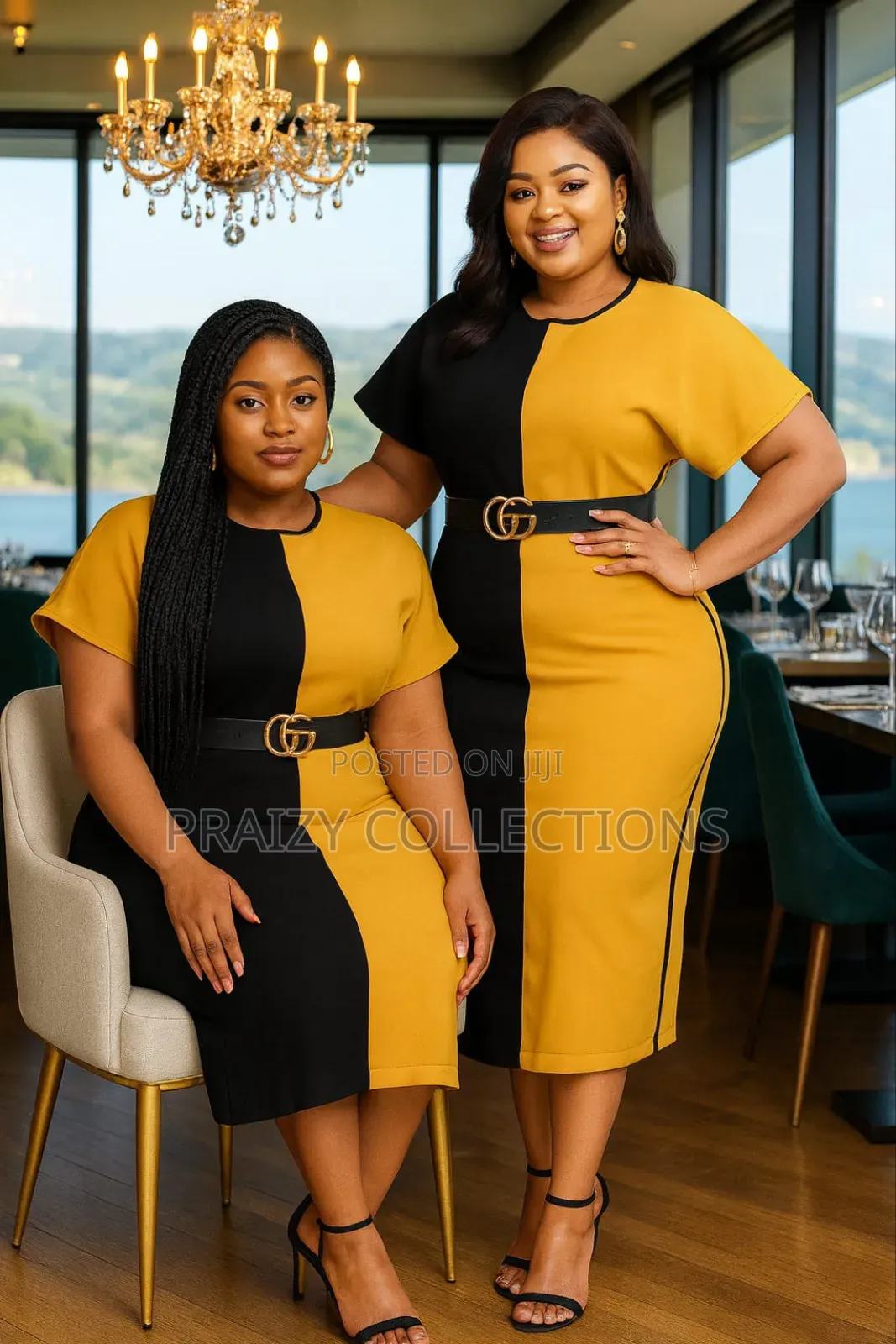 Bold 2 Block Colors Straight Dress