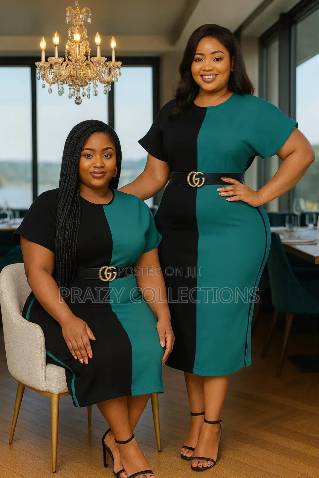 Bold 2 Block Colors Straight Dress