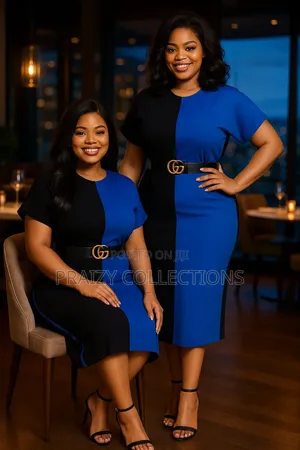 Bold 2 Block Colors Straight Dress