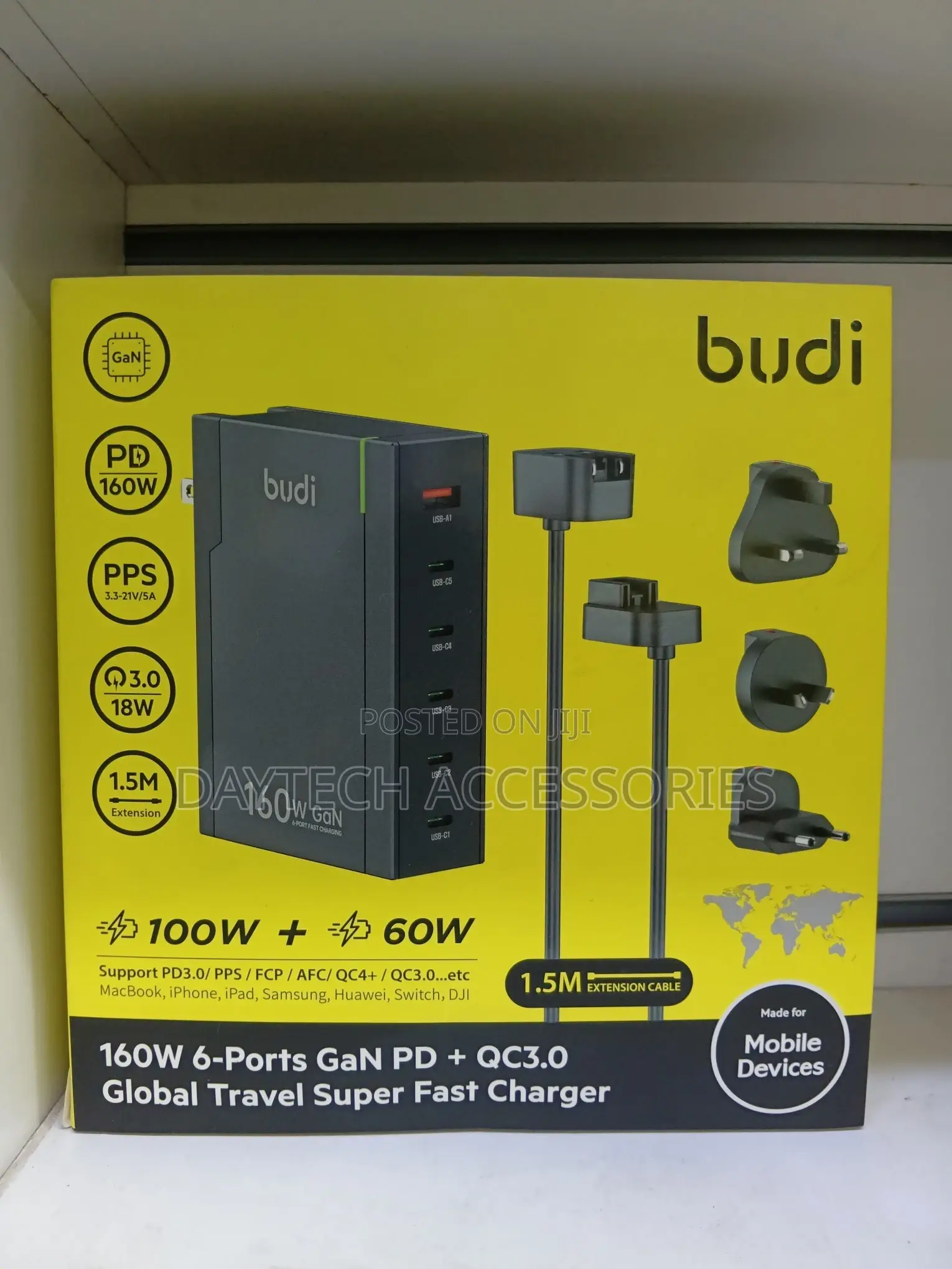 Budi - 160w 6-Ports Gan Global Travel Super Fast Charger