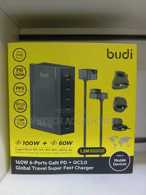 Budi - 160w 6-Ports Gan Global Travel Super Fast Charger