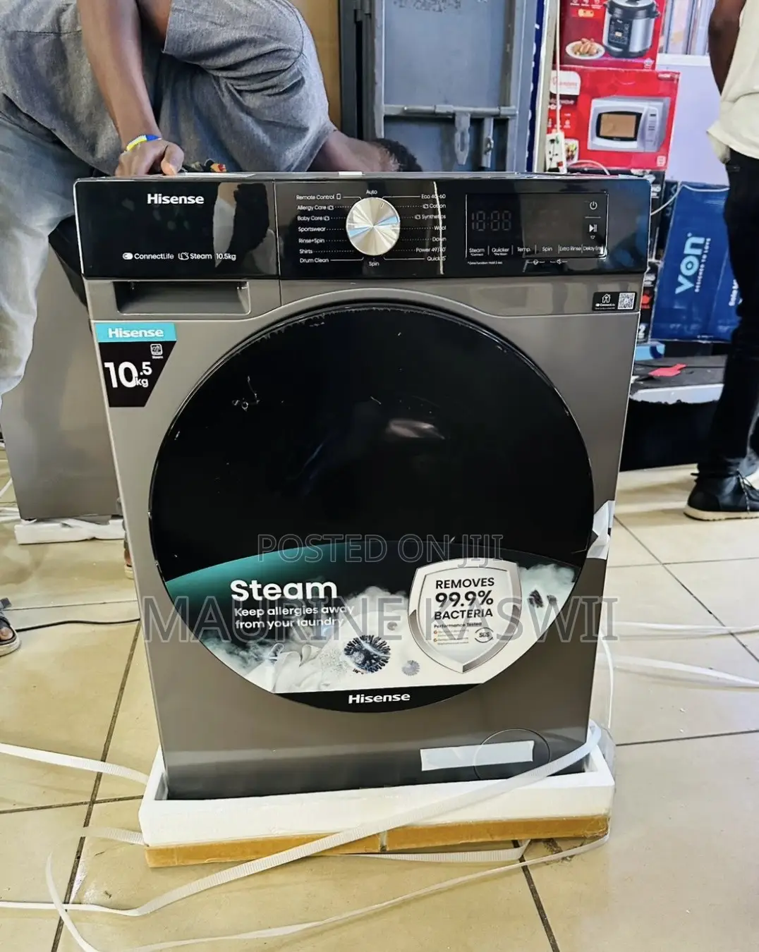 10,5 Kg Hisens Front Load Machine Spin