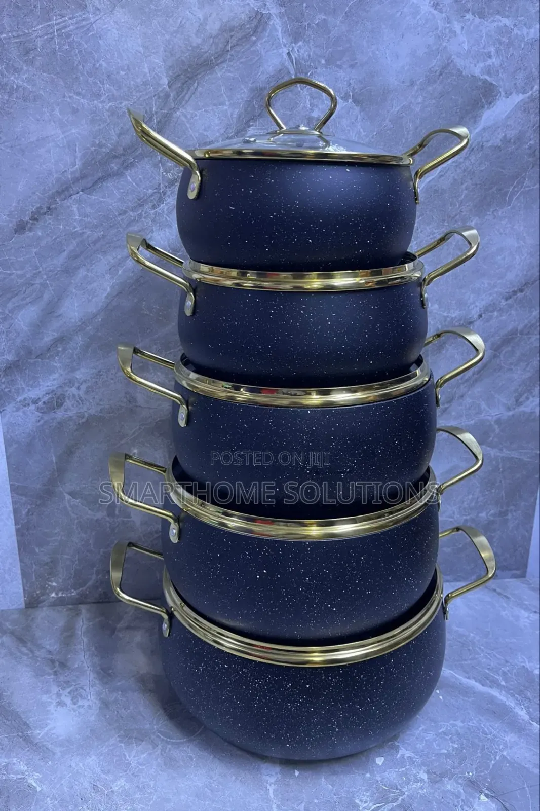 Black Granite 10pcs Amber Cookware Set