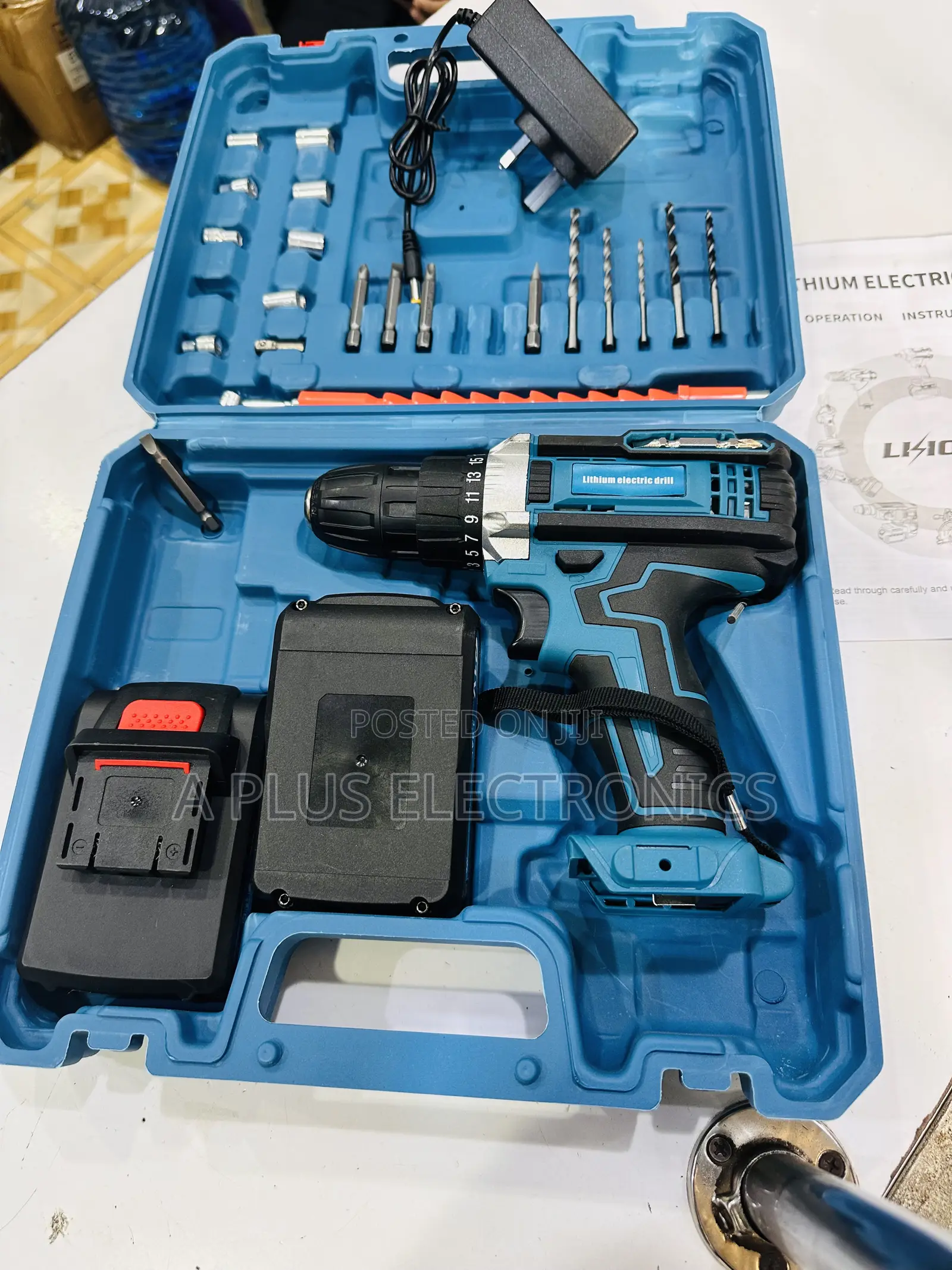 Workshop-Grade Rechargeable Hand Drill Set With Dual Batteries