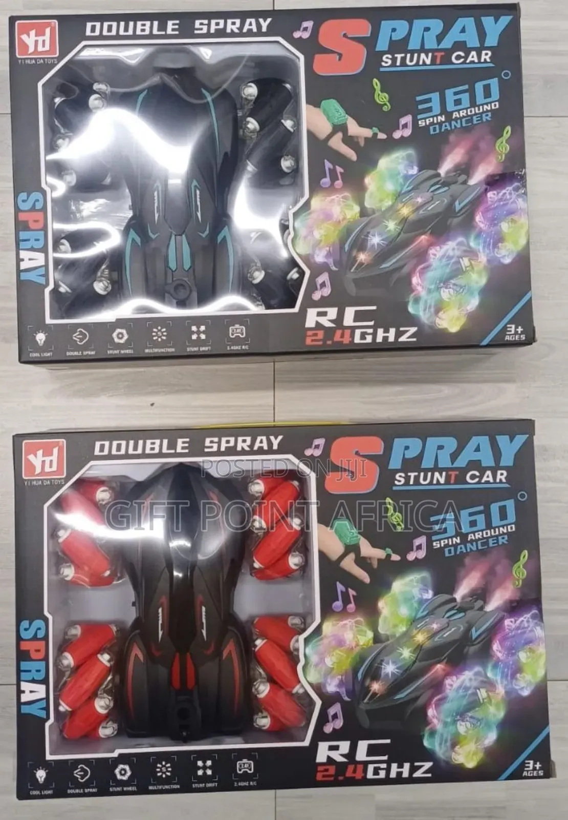 Remote Controlled Rechargeable Light Double Spray Stunt Car For Boys