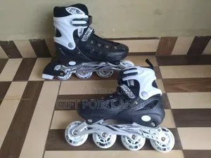 Adjustable Inline Hard Boot Roller Skates With Rubber Wheels