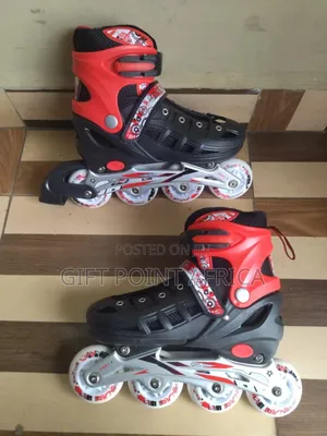 Adjustable Inline Hard Boot Roller Skates With Rubber Wheels