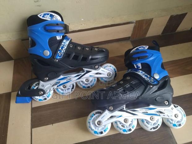 Adjustable Inline Hard Boot Roller Skates With Rubber Wheels - thumbnail 3