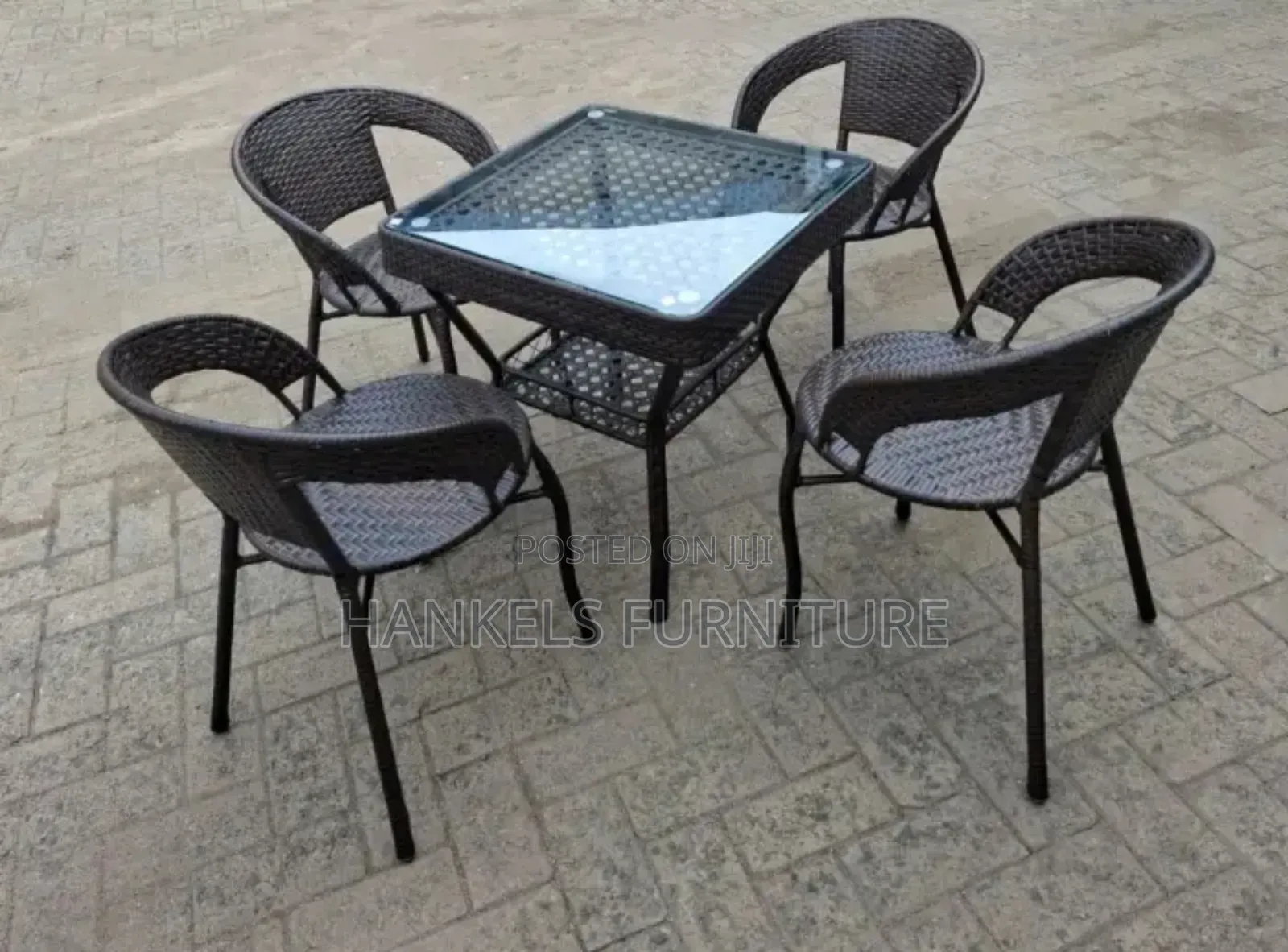 Durable Rattan Balcony Garden 4-Seater Dining Set