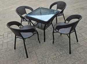 Durable Rattan Balcony Garden 4-Seater Dining Set