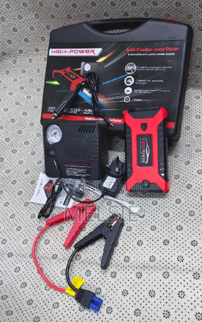 High Power Multi-Function Car Starter With Tyre Inflatorjump Starter