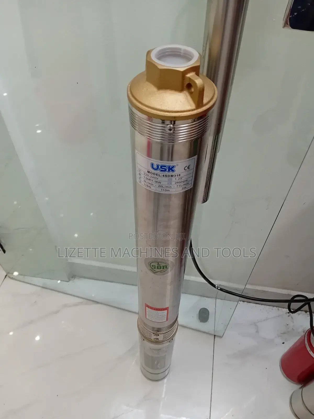 Usk 1.5hp Ac Submersible Pump 119m Head