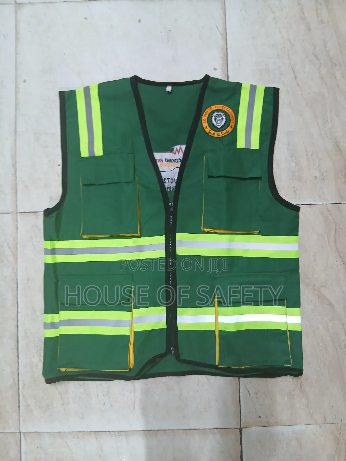 Green Sleek Look for Any Occasion Vest Safari Jackets