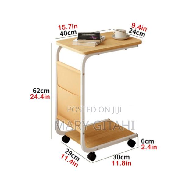 *2 Layer Trolley Side Table With Matching Insert Pocket Now
