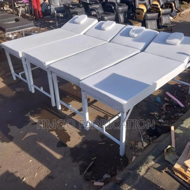 Foldable White Massage Bed With Breathing Whole - main view