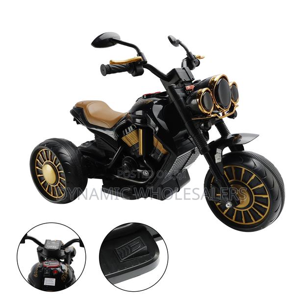 Black, 3-Wheel Electric Kids' Ride-on Motorcycle