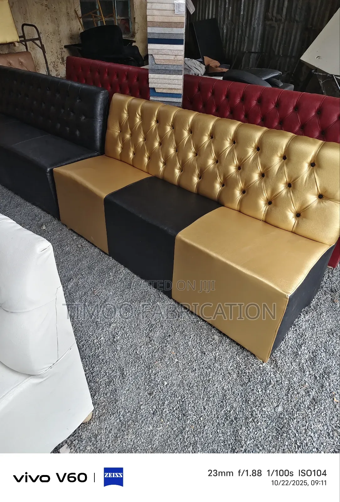Waiting Benches 5feet, Gold and Black