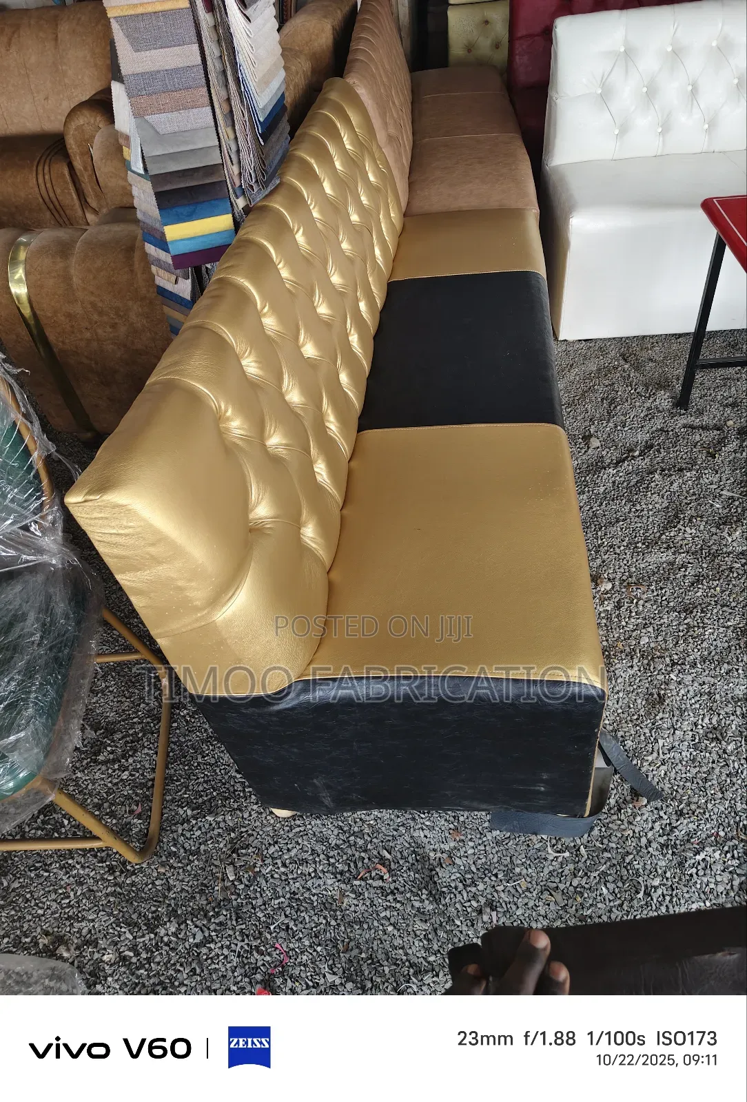 Waiting Benches 5feet, Gold and Black