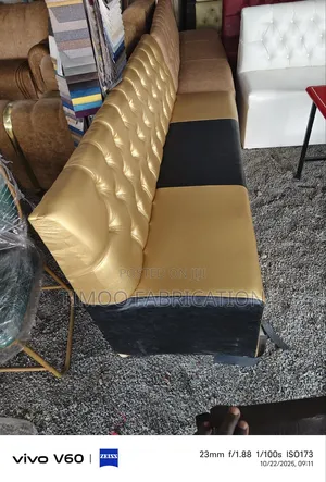 Waiting Benches 5feet, Gold and Black
