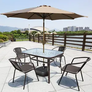 Home Outdoor Set; Garden Patio Set With Umbrella for Coffee Shops