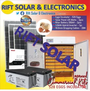 528 Eggs Incubator Complete Plus Full 3kva Off-Grid Solar Package