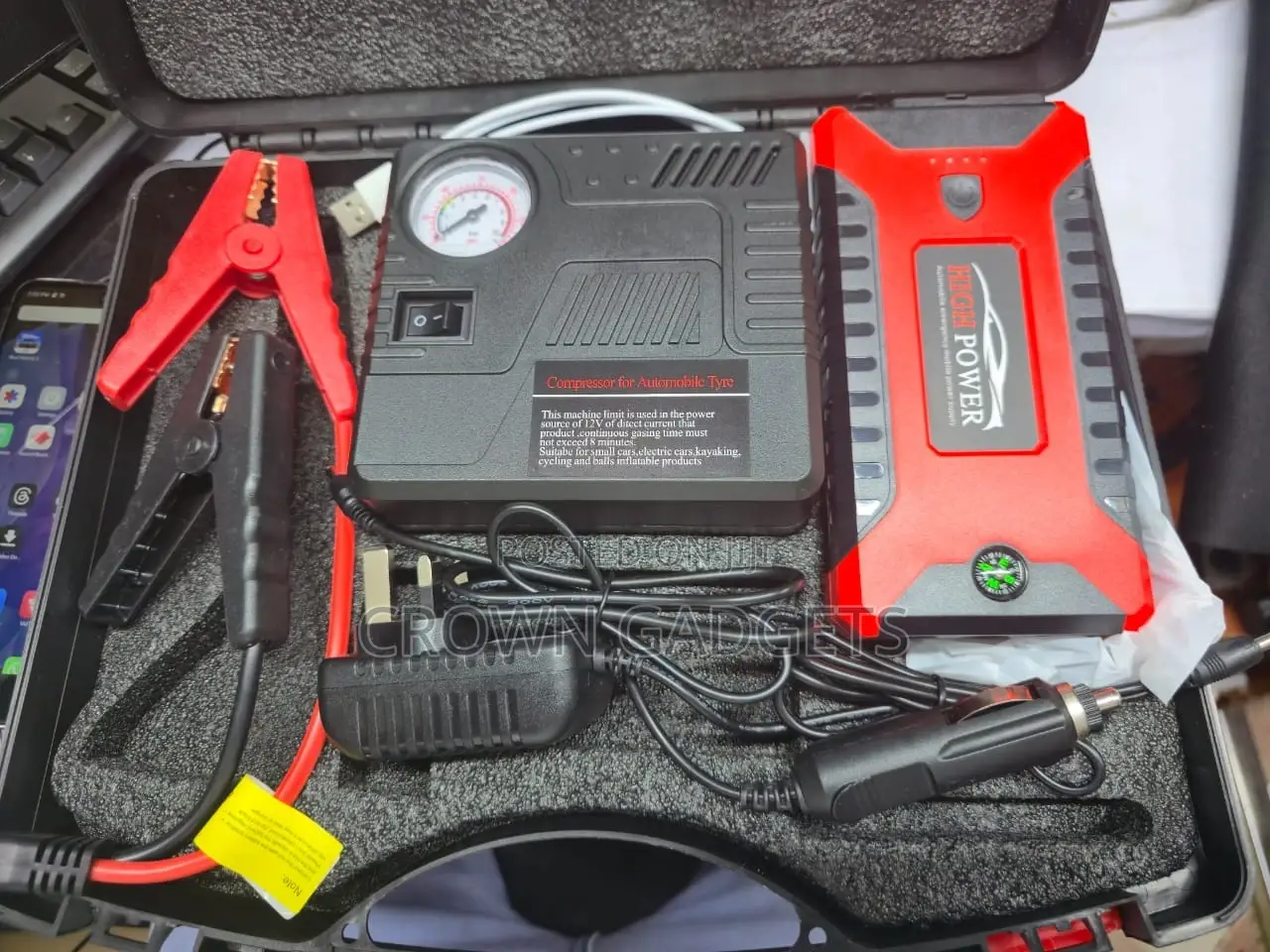 Car Jump Starter and Tire Inflator Kit for Roadside Emergencies