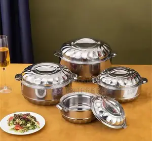 Set of 4 Stainless Steel Insulated Hotpots Casserole