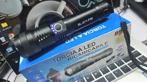Rechargeable P50 Led Flashlight With Strobe, Sos Zoom Function