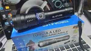 Rechargeable P50 Led Flashlight With Strobe, Sos Zoom Function