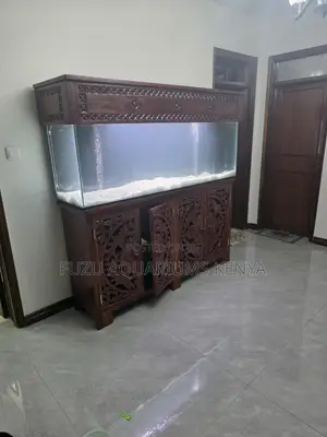 Spacious Glass Aquarium With Heavy Duty Wood Stand