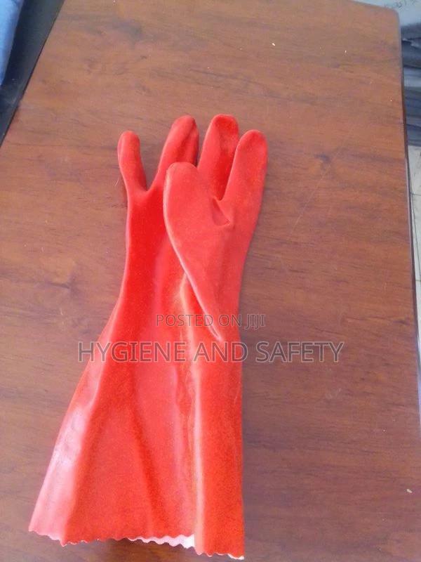 Red Rubber Protective Gloves (14inch) - main view