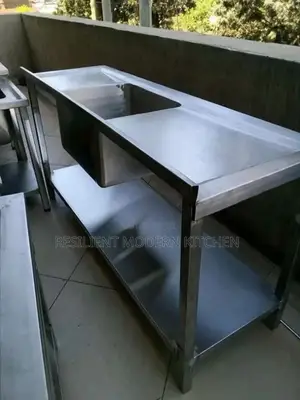 Heavy Duty Stainless Steel Single Bowl Sink With Undershelf