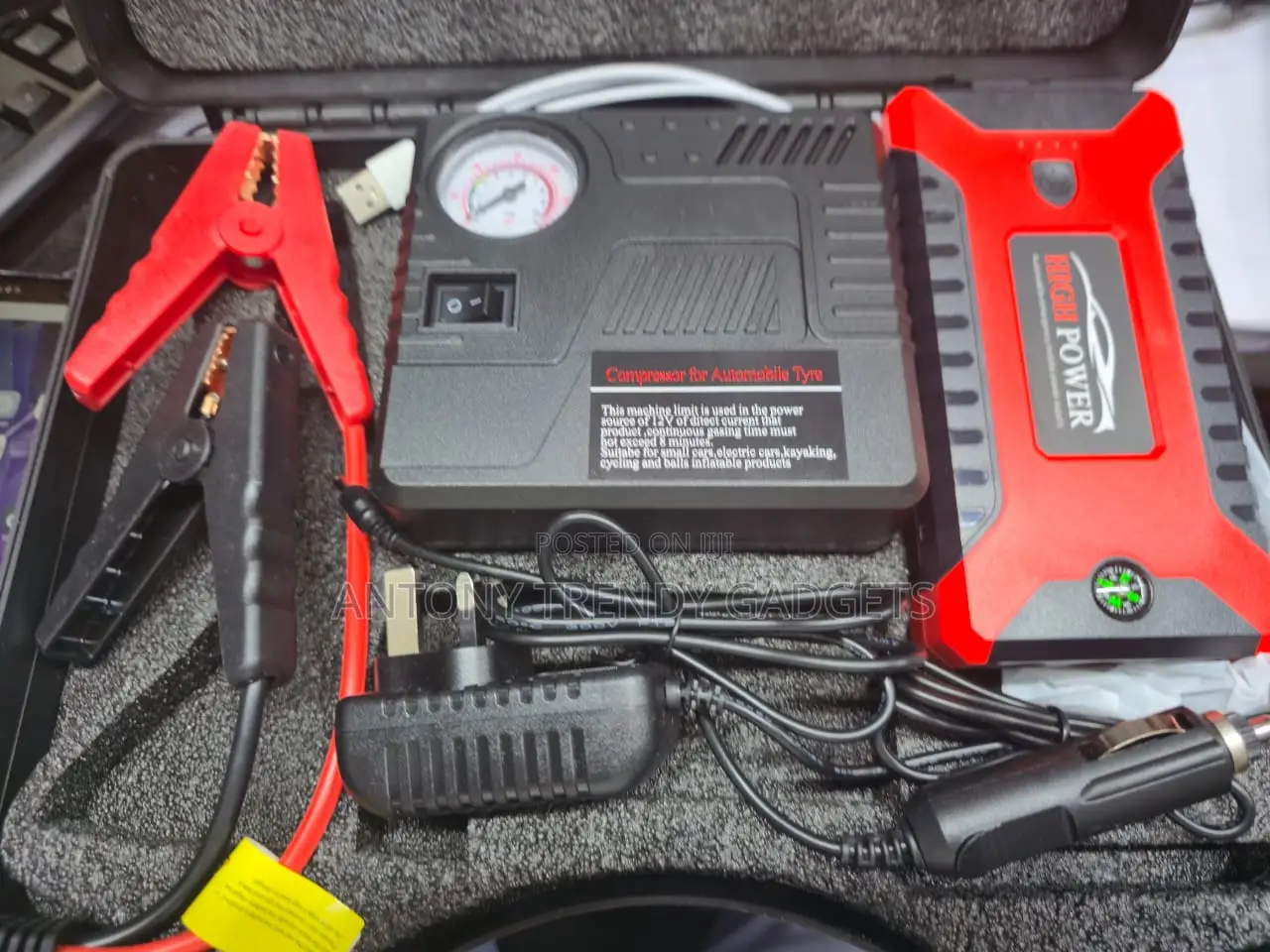 Vehicle Roadside Emergency Kit – Jump Starter, Inflator & Light