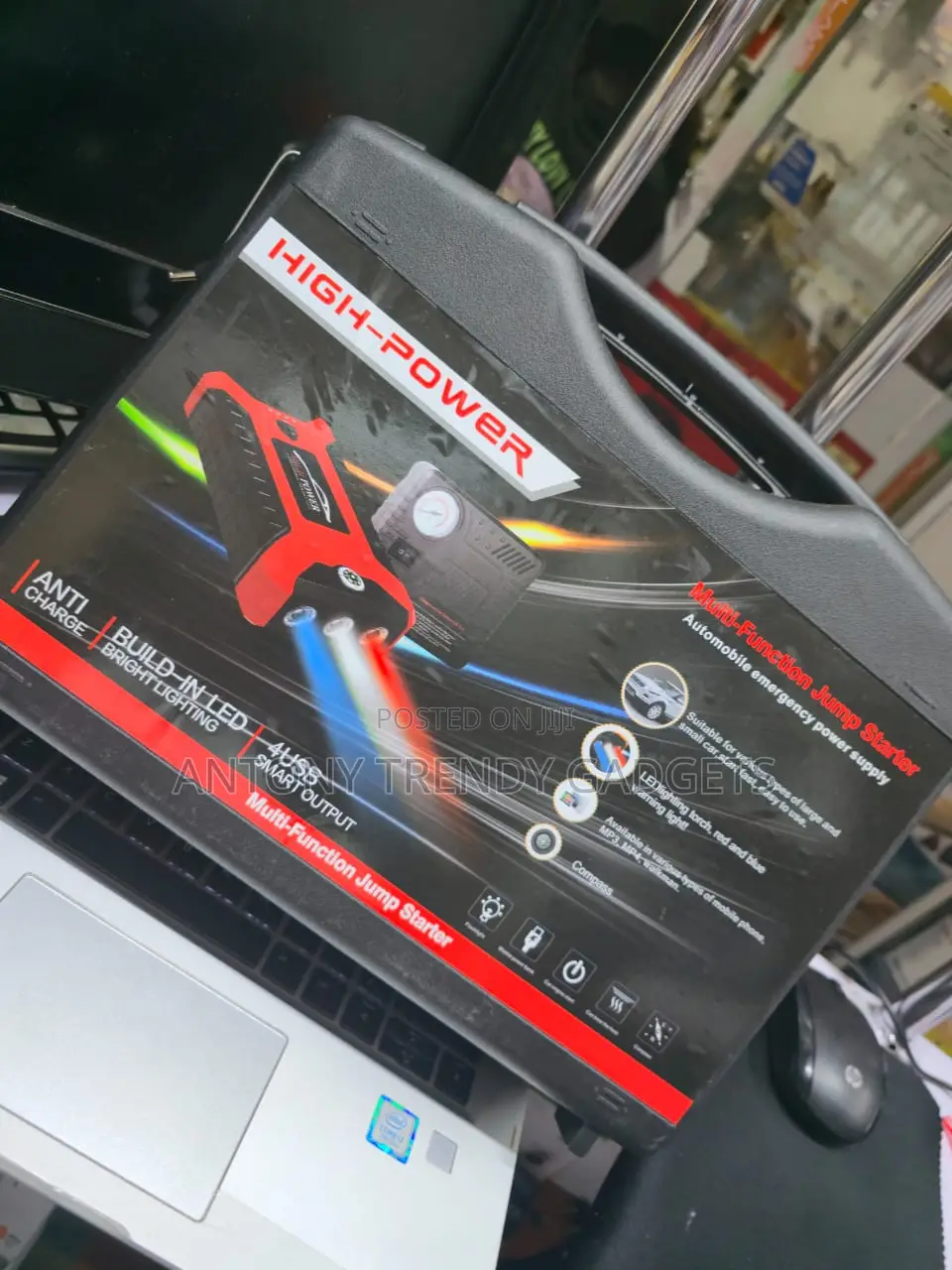 Portable Car Jump Starter Kit With Air Compressor