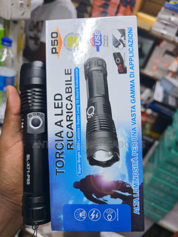 Bl-x71-p50 Tactical Led Flashlight 2000lm Usb Rechargeable Torch - thumbnail 2