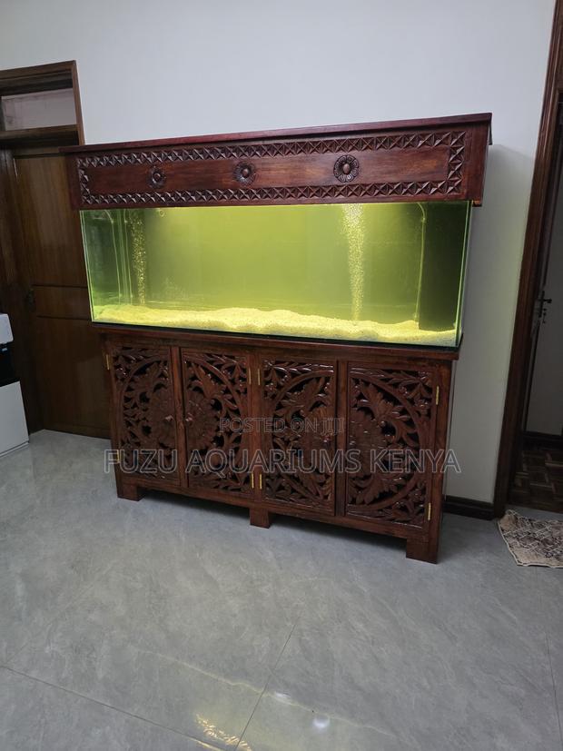 Relaxing Home Feature: Illuminated Wood Aquarium - main view