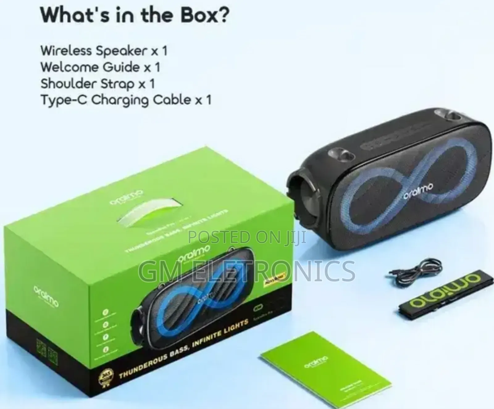 Oraimo Spacebox Pro 80w Karaoke-Support Wireless Speaker- Black.