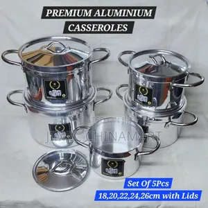 5pcs Set Premium Aluminium Sufuria