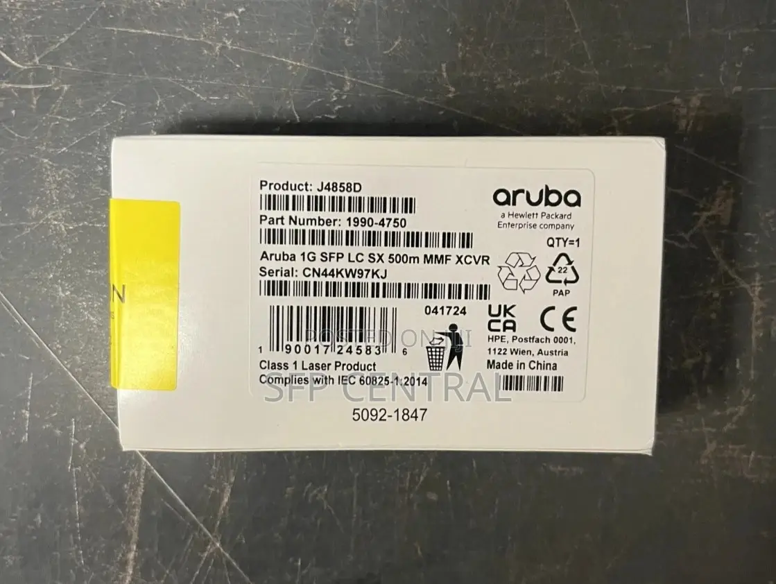 Aruba/Hp J4858d 1g SFP Lc Sx 500m Om2 MMF XCVR Transceiver Module