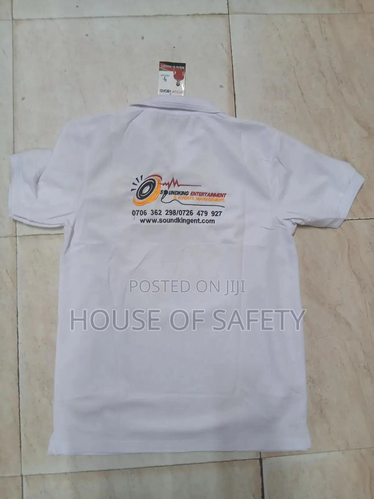 White Polo T-Shirt With Labelling at the Front