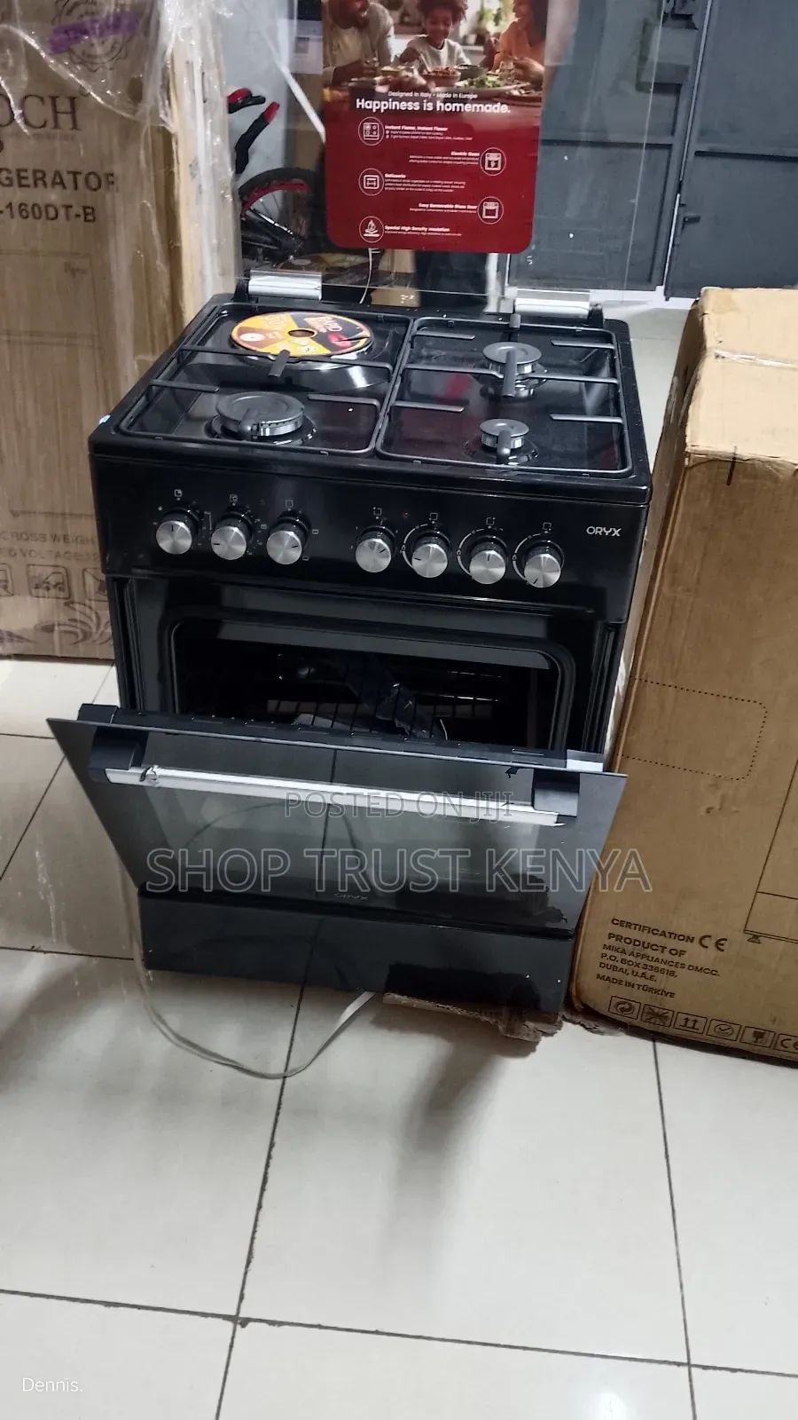 Mika Oryx Standing Cooker, 60cm X 60cm, 3 Gas Pool Jet