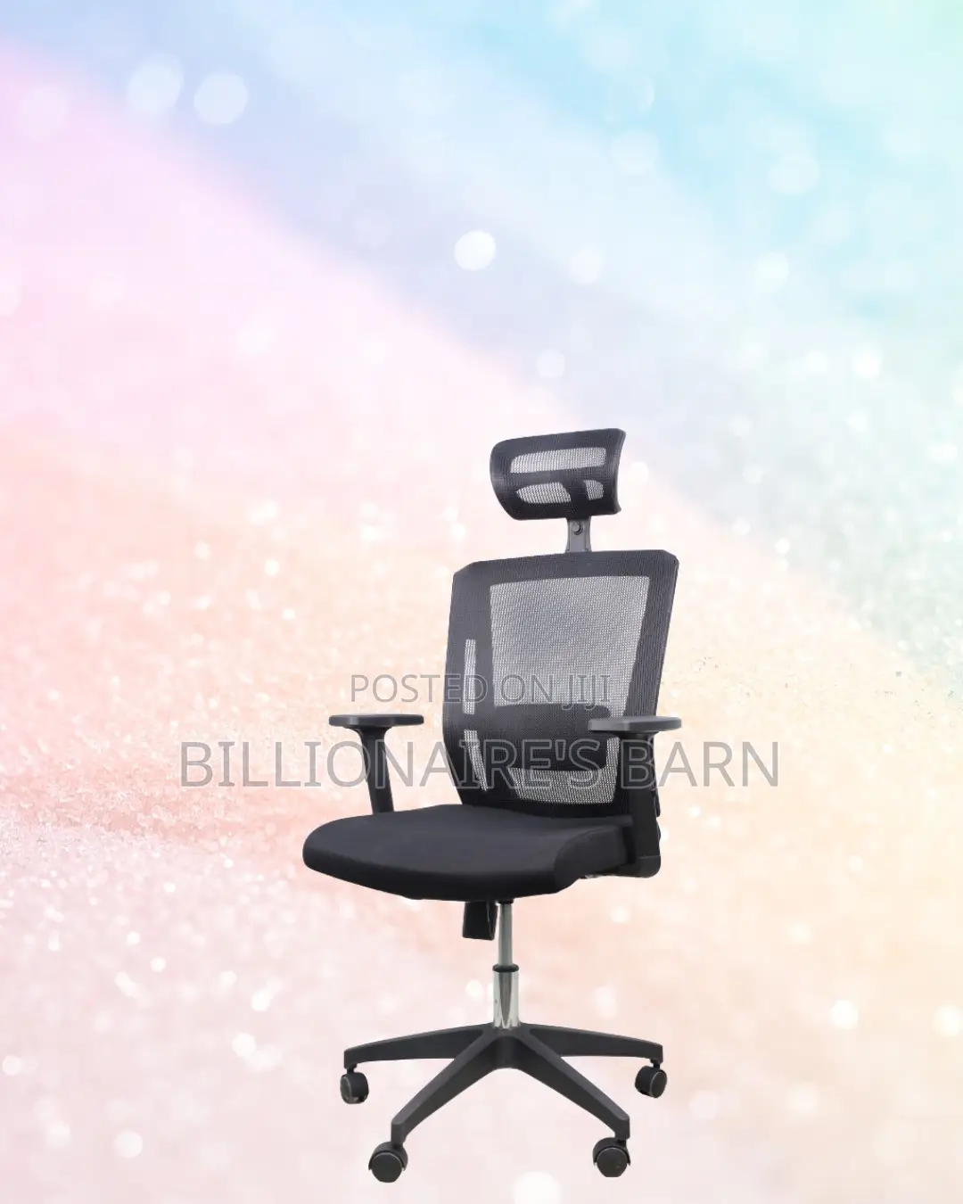 Adjustable Mesh Seat With Headrest | Nylon Base, Solid Support
