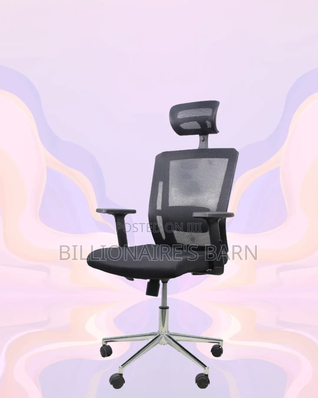Office Mesh Chair With Lumbar Support | Modern Chrome Finish
