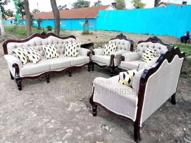 Royal Wood Mix 7 Seater Sofa Set